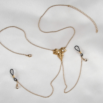 SYLVIE MONTHULE Halskette / Brustschmuck COS112 FEIGENBLATT gold