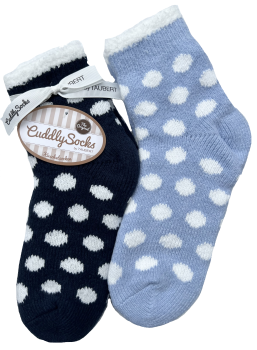 TAUBERT 232159-588 KUSCHELSOCKEN dick DAISY 2 Paar hellblau navy