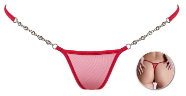 LUCKY CHEEKS Luxury Transparent String RED - LC283TRG