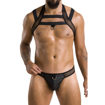 PASSION 043 Set Jock String und Gurt S-XXXL schwarz PM10005