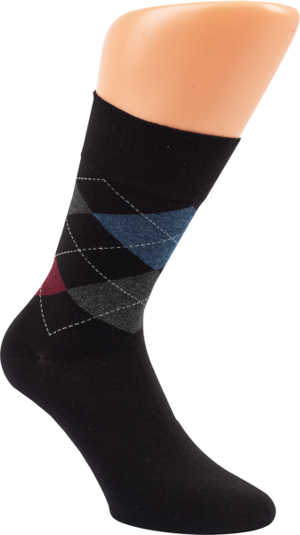 3 Paar RS. Harmony 32118 Socken schwarz anth. Karo 2 Größen