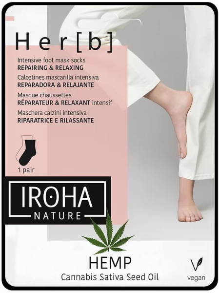 IROHA Fußmaske Herb Repairing & Relaxing Socks Hemp