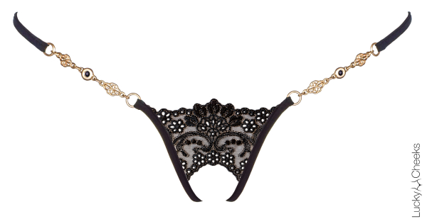 LUCKY CHEEKS Luxury String Po open BLACK SENSATION - LC345BS+